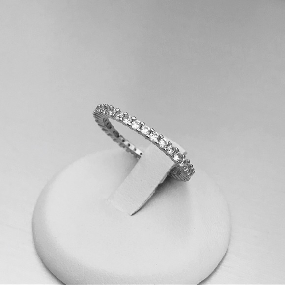 Clear CZ Simulated Pearl Wave Halo Ring | 925 Sterling Silver Band | Sizes 5-10, Dainty & Elegant Design